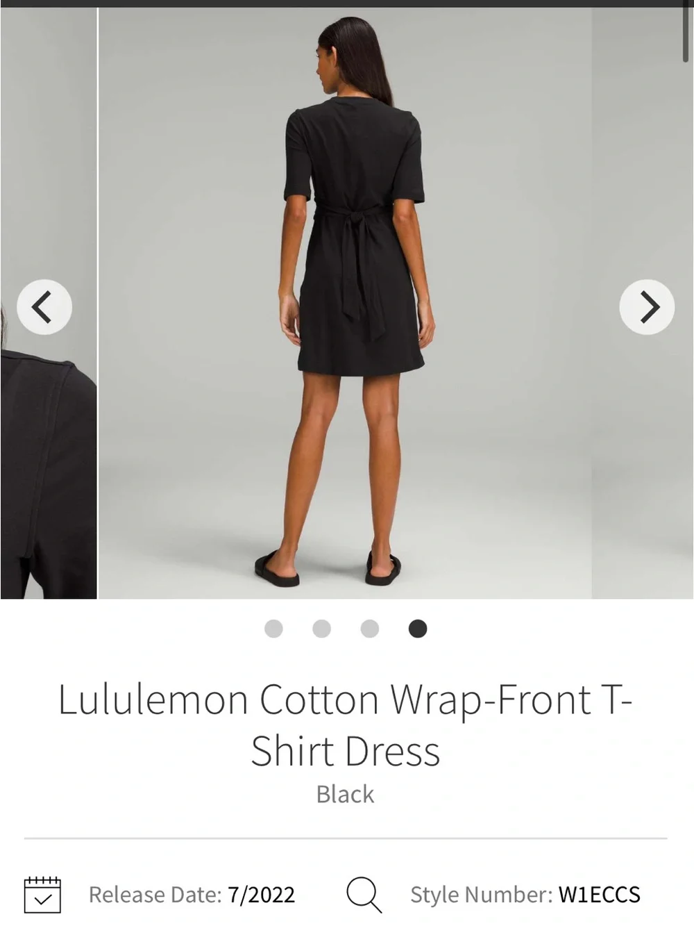 Lululemon Cotton Wrap Front T-shirt Dress